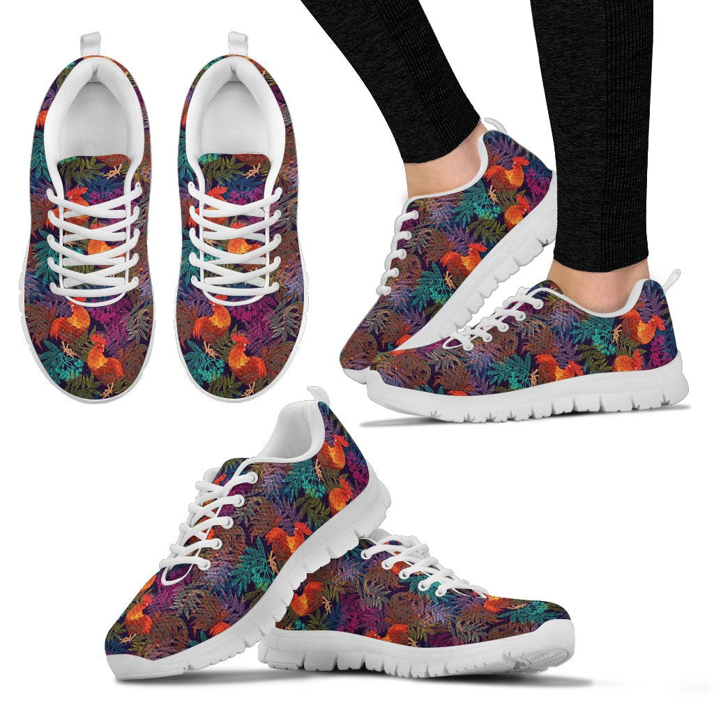 Rooster Print Style Women Sneakers Shoes