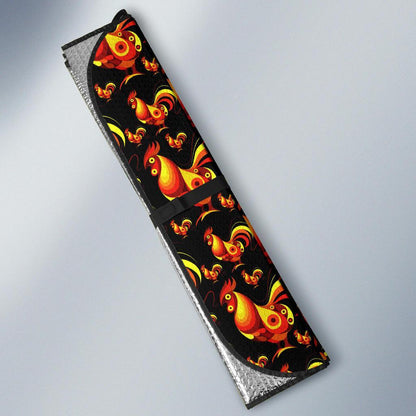 Rooster Print Themed Car Sun Shade For Windshield