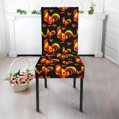 Rooster Print Themed Dining Chair Slipcover-JTAMIGO.COM