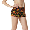 Rooster Print Themed High Waisted Spandex Shorts-JTAMIGO.COM