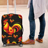 Rooster Print Themed Luggage Cover Protector
