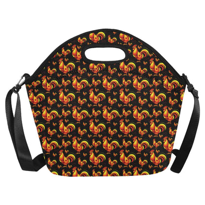 Rooster Print Themed Neoprene Lunch Bag (Model 1669)(Large)-JTAMIGO.COM