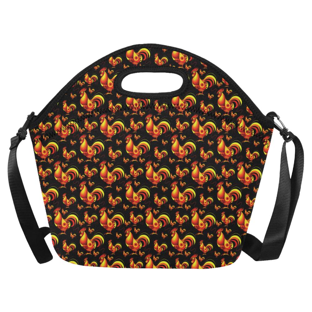 Rooster Print Themed Neoprene Lunch Bag (Model 1669)(Large)-JTAMIGO.COM