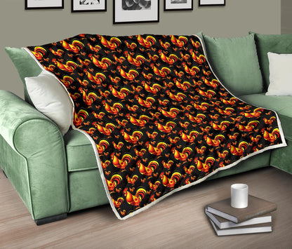 Rooster Print Themed Premium Quilt-JTAMIGO.COM
