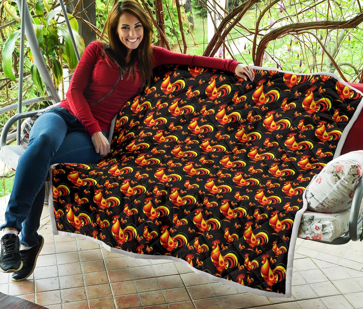 Rooster Print Themed Premium Quilt-JTAMIGO.COM