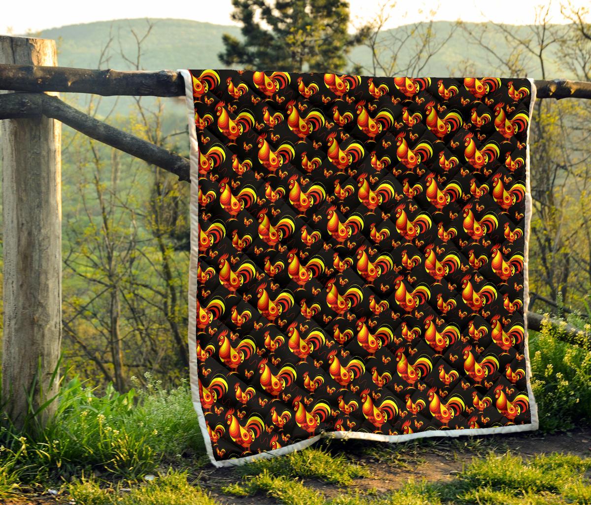 Rooster Print Themed Premium Quilt-JTAMIGO.COM