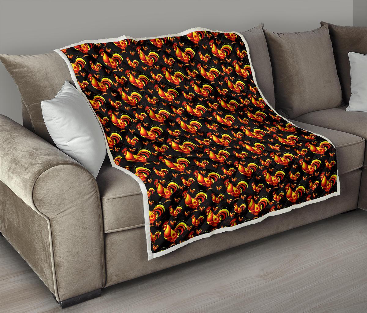 Rooster Print Themed Premium Quilt-JTAMIGO.COM