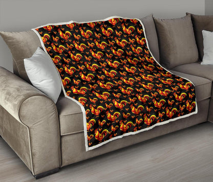 Rooster Print Themed Premium Quilt-JTAMIGO.COM