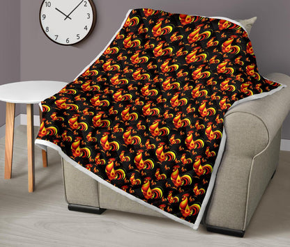 Rooster Print Themed Premium Quilt-JTAMIGO.COM