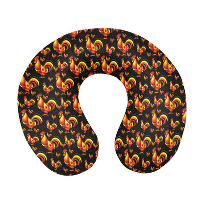 Rooster Print Themed U-Shaped Travel Neck Pillow-JTAMIGO.COM