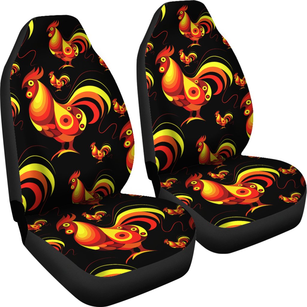 Rooster Print Themed Universal Fit Car Seat Covers
