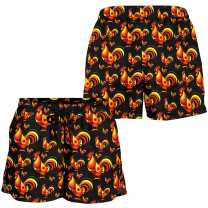 Rooster Print Themed Women Shorts-JTAMIGO.COM