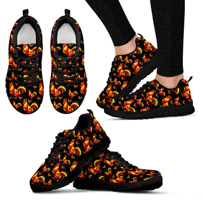 Rooster Print Themed Women Sneakers Shoes