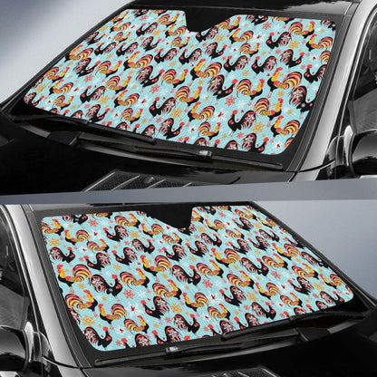 Rooster Themed Design Car Sun Shade For Windshield