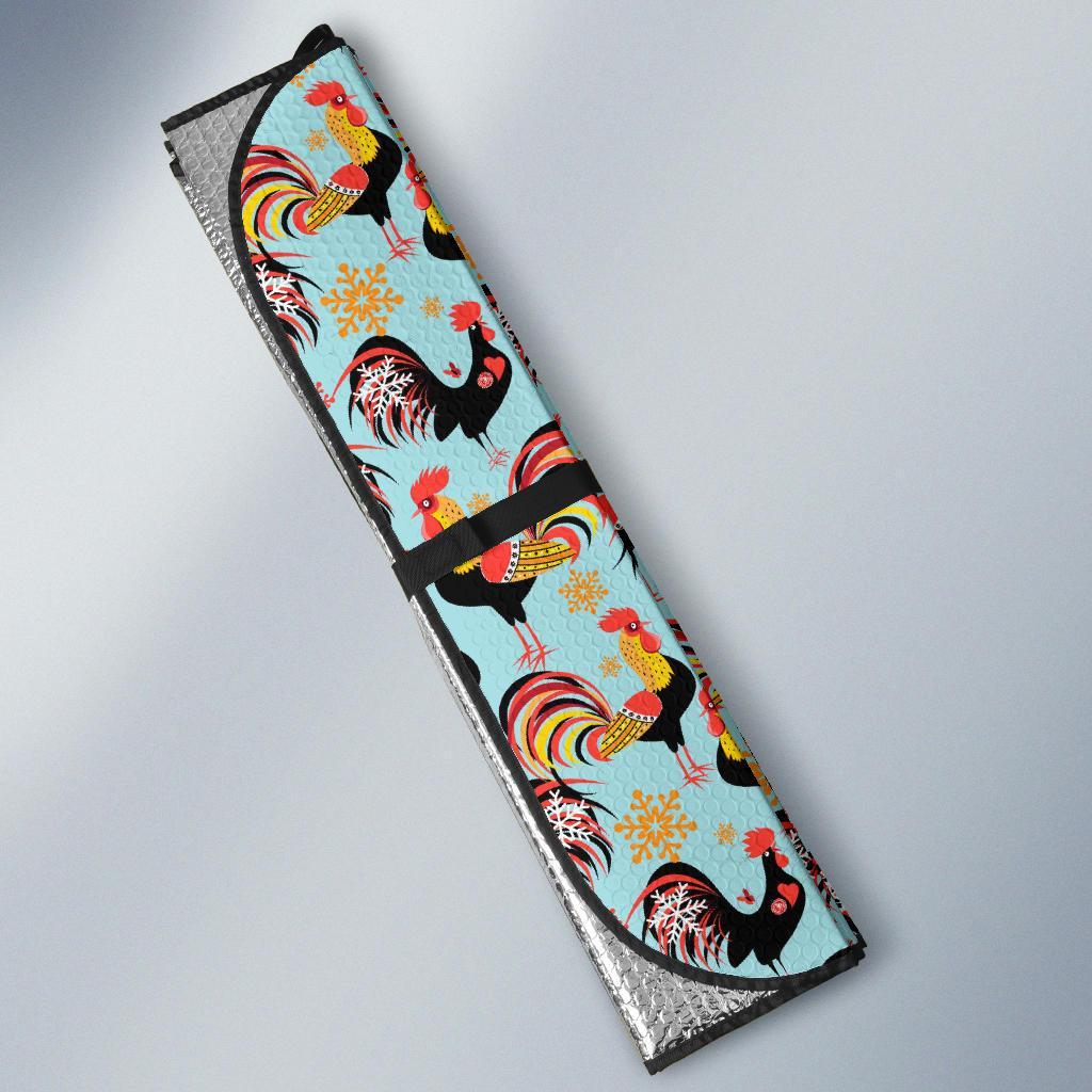 Rooster Themed Design Car Sun Shade For Windshield