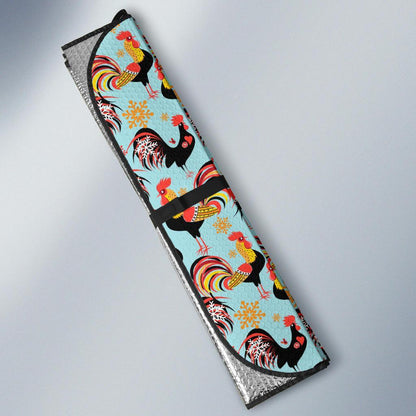 Rooster Themed Design Car Sun Shade For Windshield