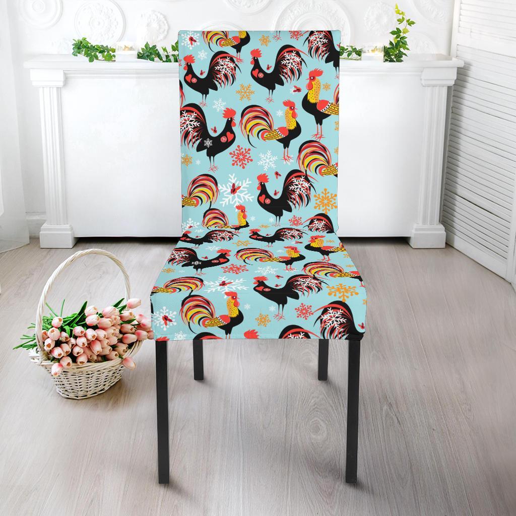 Rooster Themed Design Dining Chair Slipcover-JTAMIGO.COM