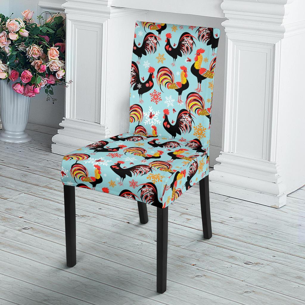 Rooster Themed Design Dining Chair Slipcover-JTAMIGO.COM