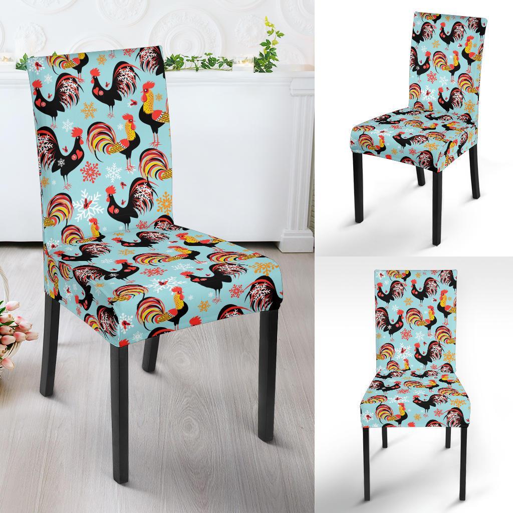 Rooster Themed Design Dining Chair Slipcover-JTAMIGO.COM