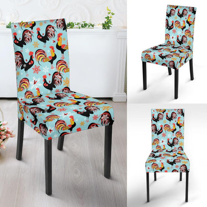 Rooster Themed Design Dining Chair Slipcover-JTAMIGO.COM