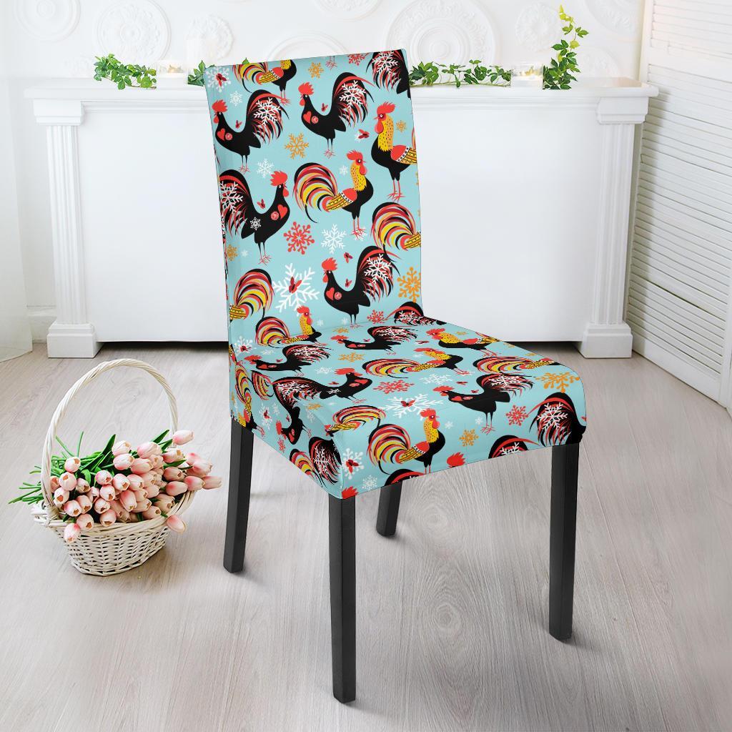 Rooster Themed Design Dining Chair Slipcover-JTAMIGO.COM