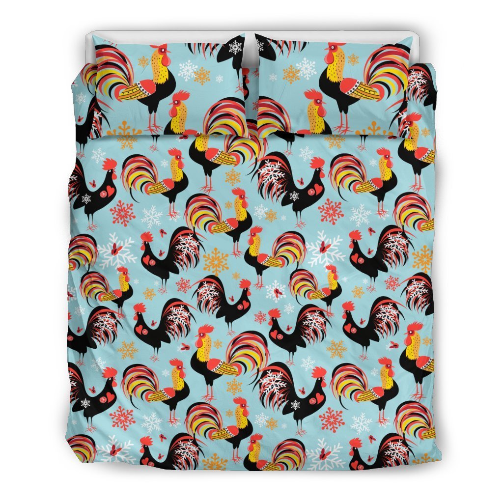 Rooster Themed Design Duvet Cover Bedding Set