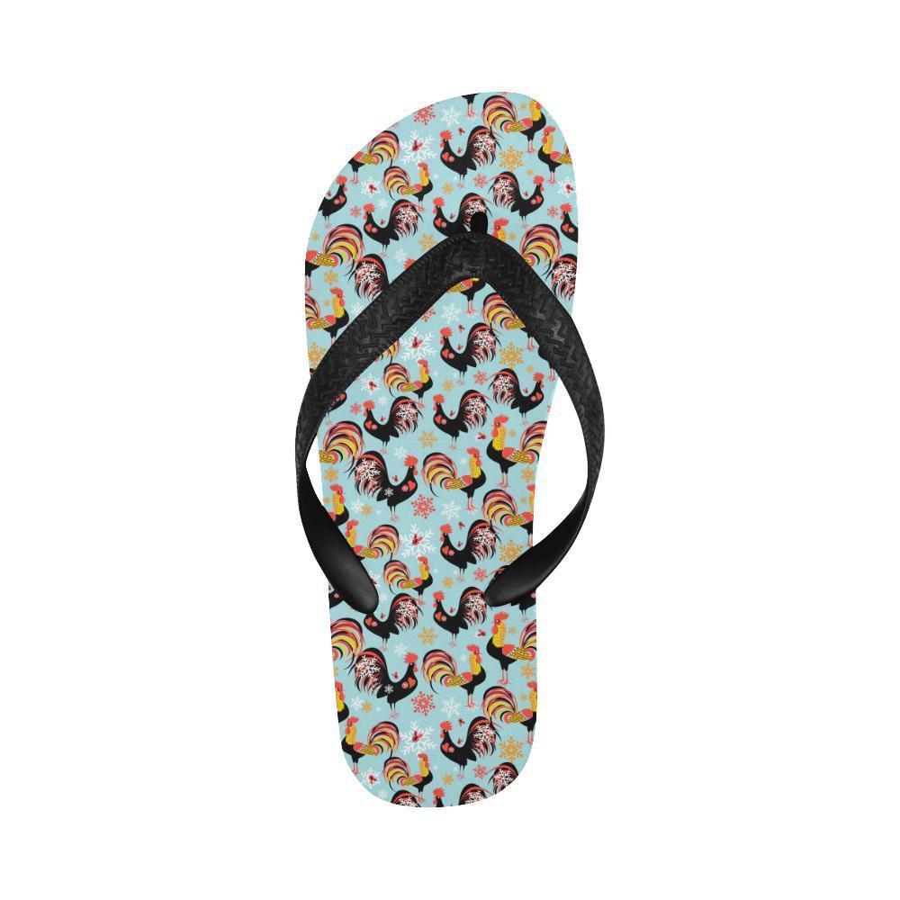 Rooster Themed Design Flip Flops-JTAMIGO.COM