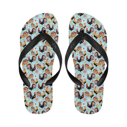 Rooster Themed Design Flip Flops-JTAMIGO.COM