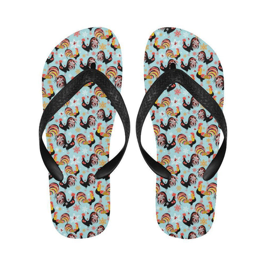 Rooster Themed Design Flip Flops-JTAMIGO.COM