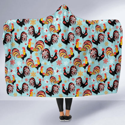 Rooster Themed Design Hooded Blanket-JTAMIGO.COM