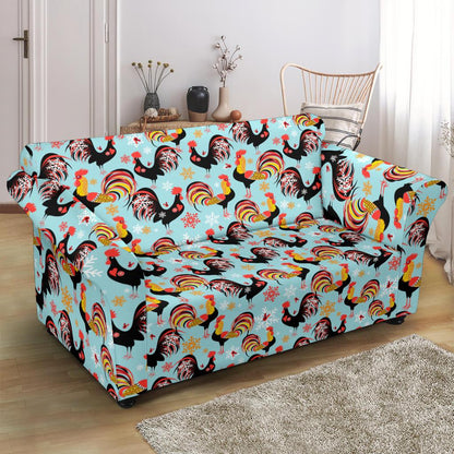 Rooster Themed Design Loveseat Slipcover-JTAMIGO.COM