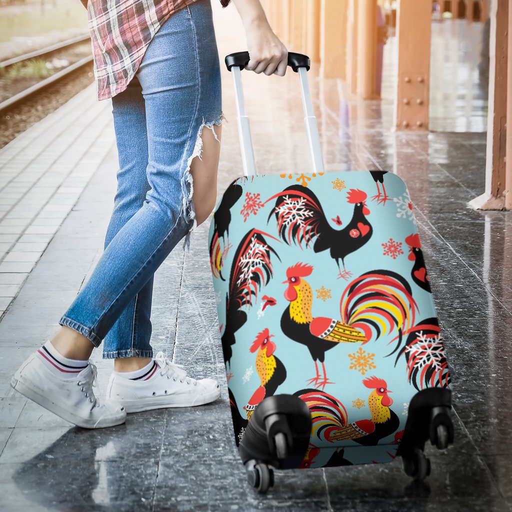 Rooster Themed Design Luggage Cover Protector