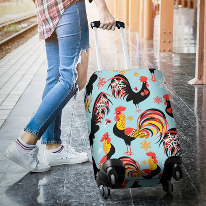 Rooster Themed Design Luggage Cover Protector