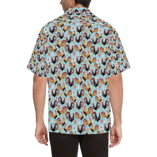 Rooster Themed Design Men Aloha Hawaiian Shirt