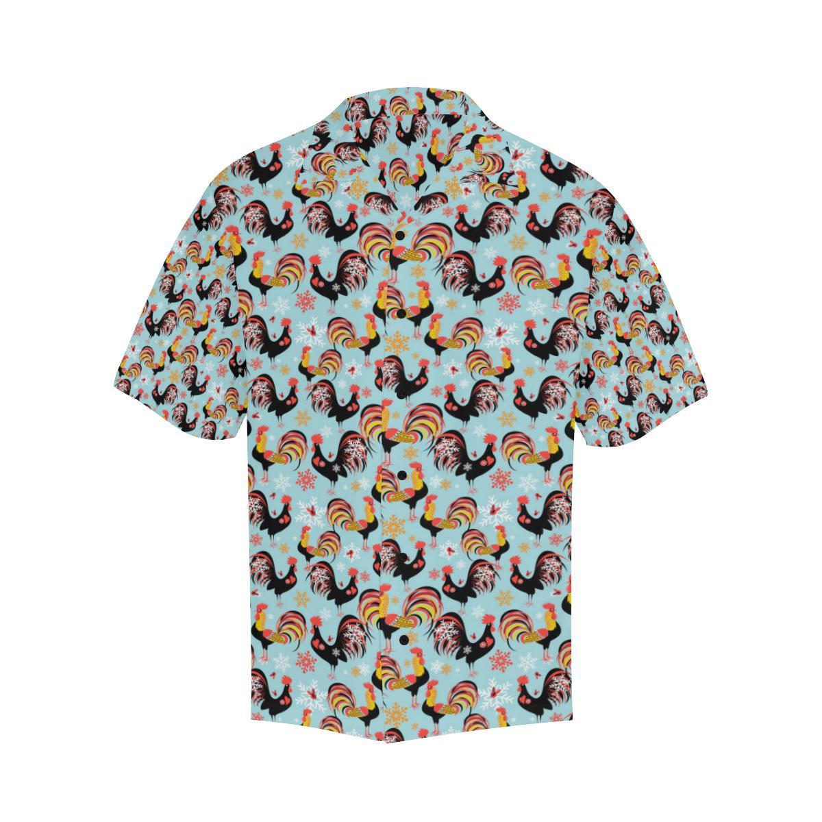 Rooster Themed Design Men Aloha Hawaiian Shirt