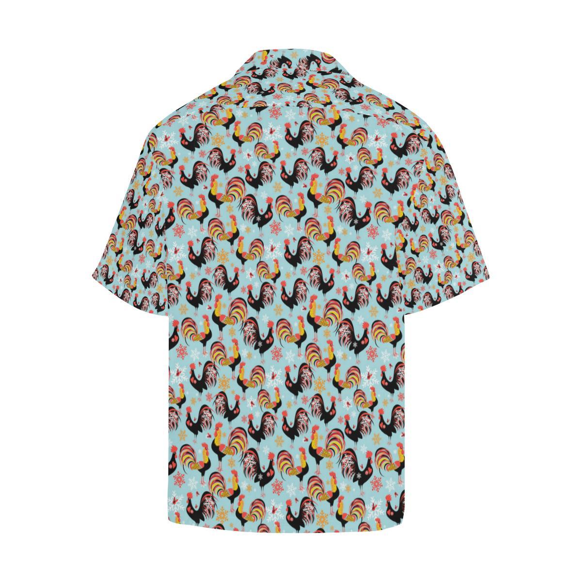 Rooster Themed Design Men Aloha Hawaiian Shirt