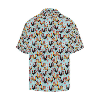 Rooster Themed Design Men Aloha Hawaiian Shirt