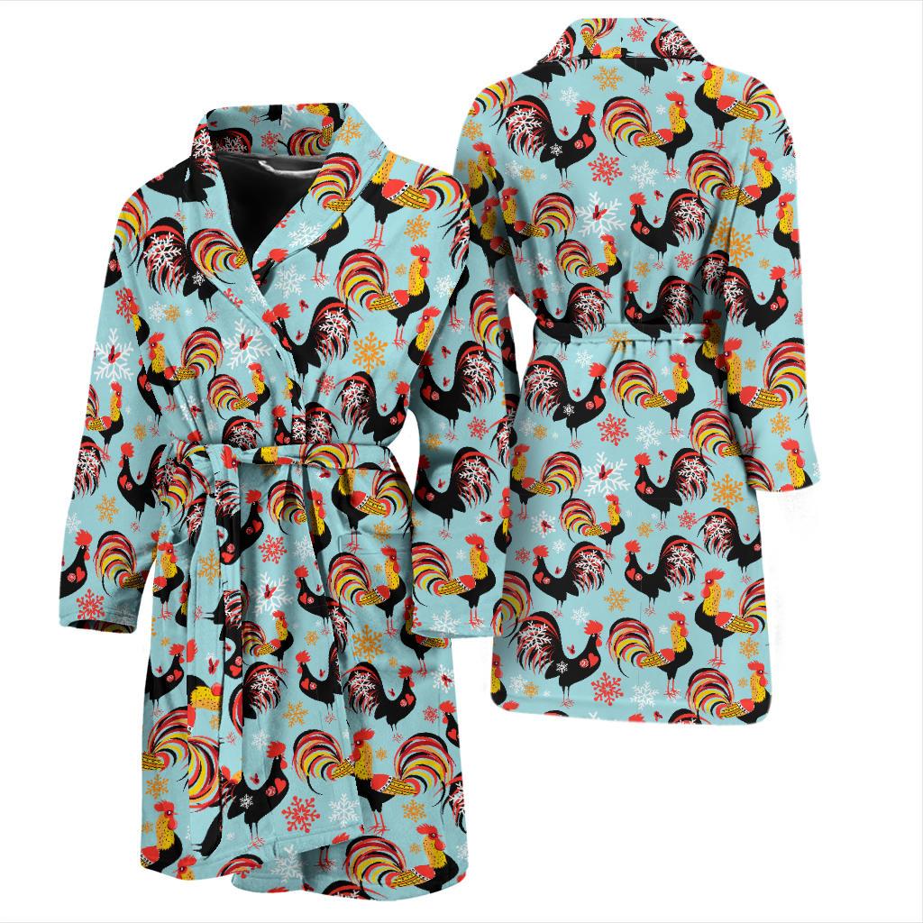 Rooster Themed Design Men Bath Robe-JTAMIGO.COM