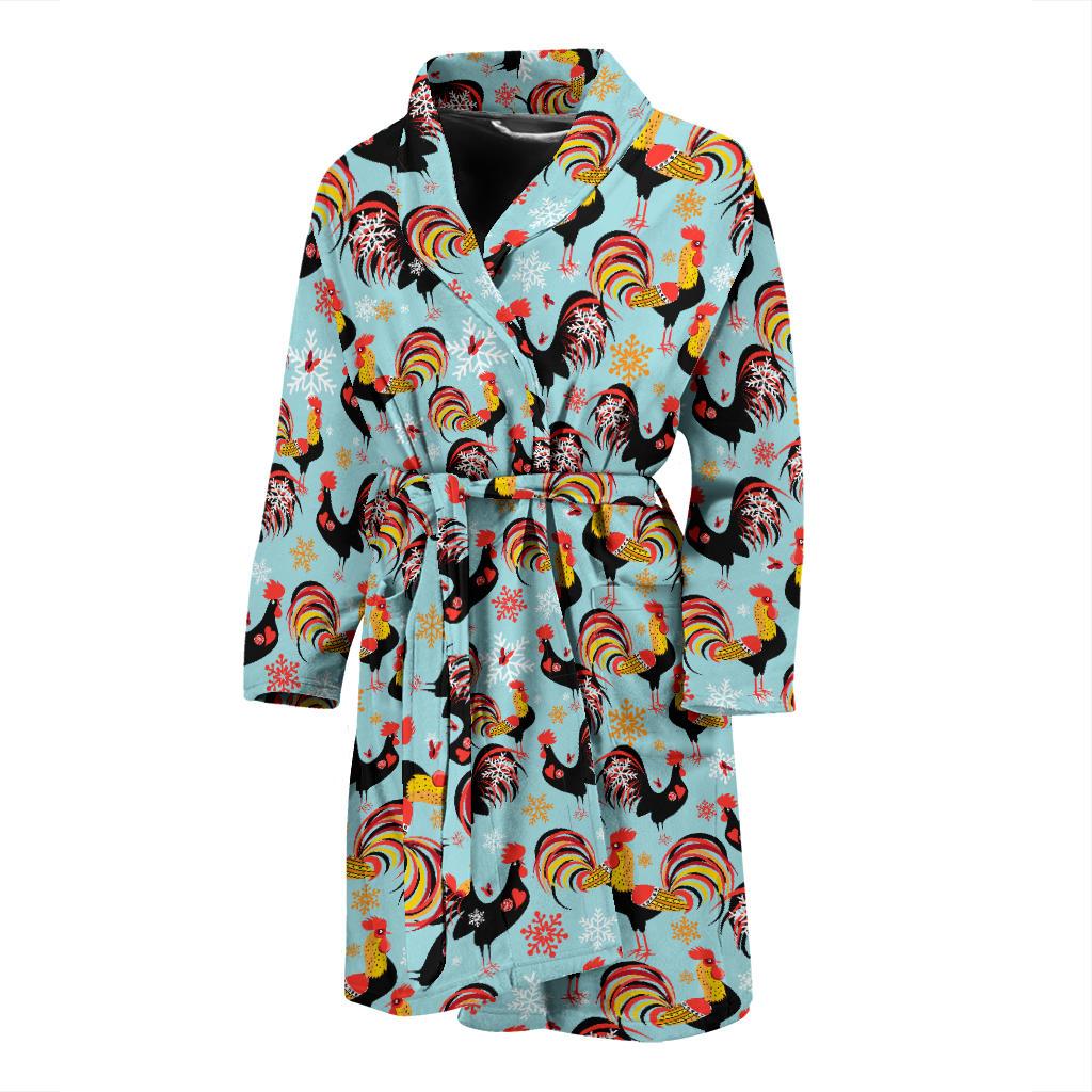 Rooster Themed Design Men Bath Robe-JTAMIGO.COM