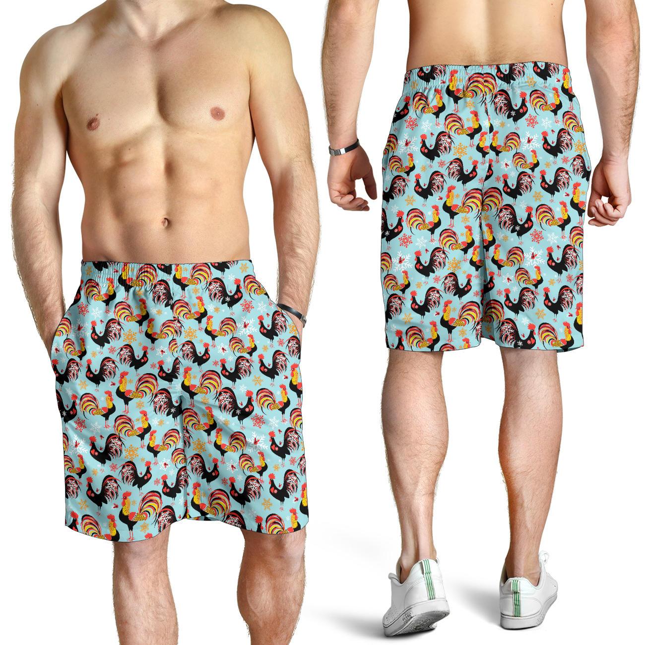 Rooster Themed Design Mens Shorts-JTAMIGO.COM