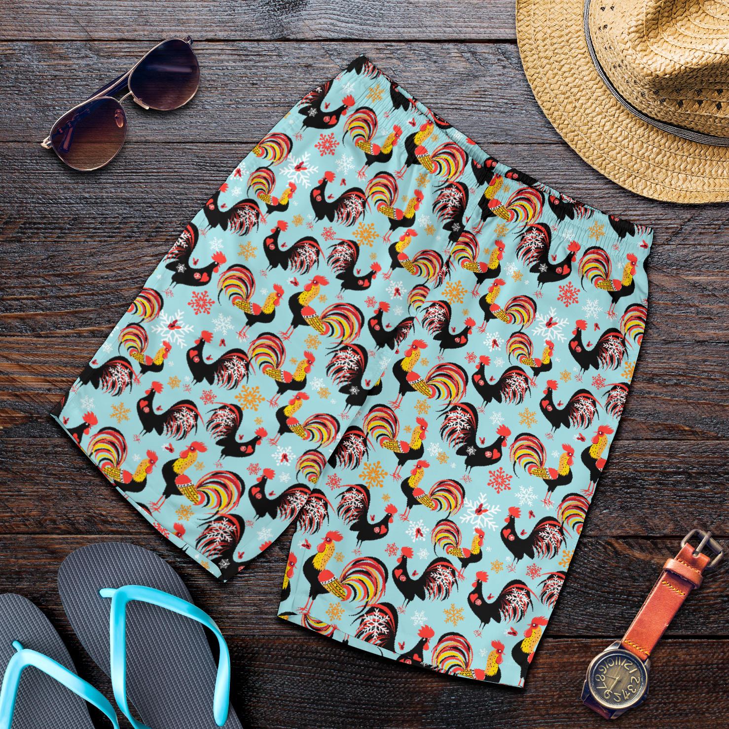 Rooster Themed Design Mens Shorts-JTAMIGO.COM