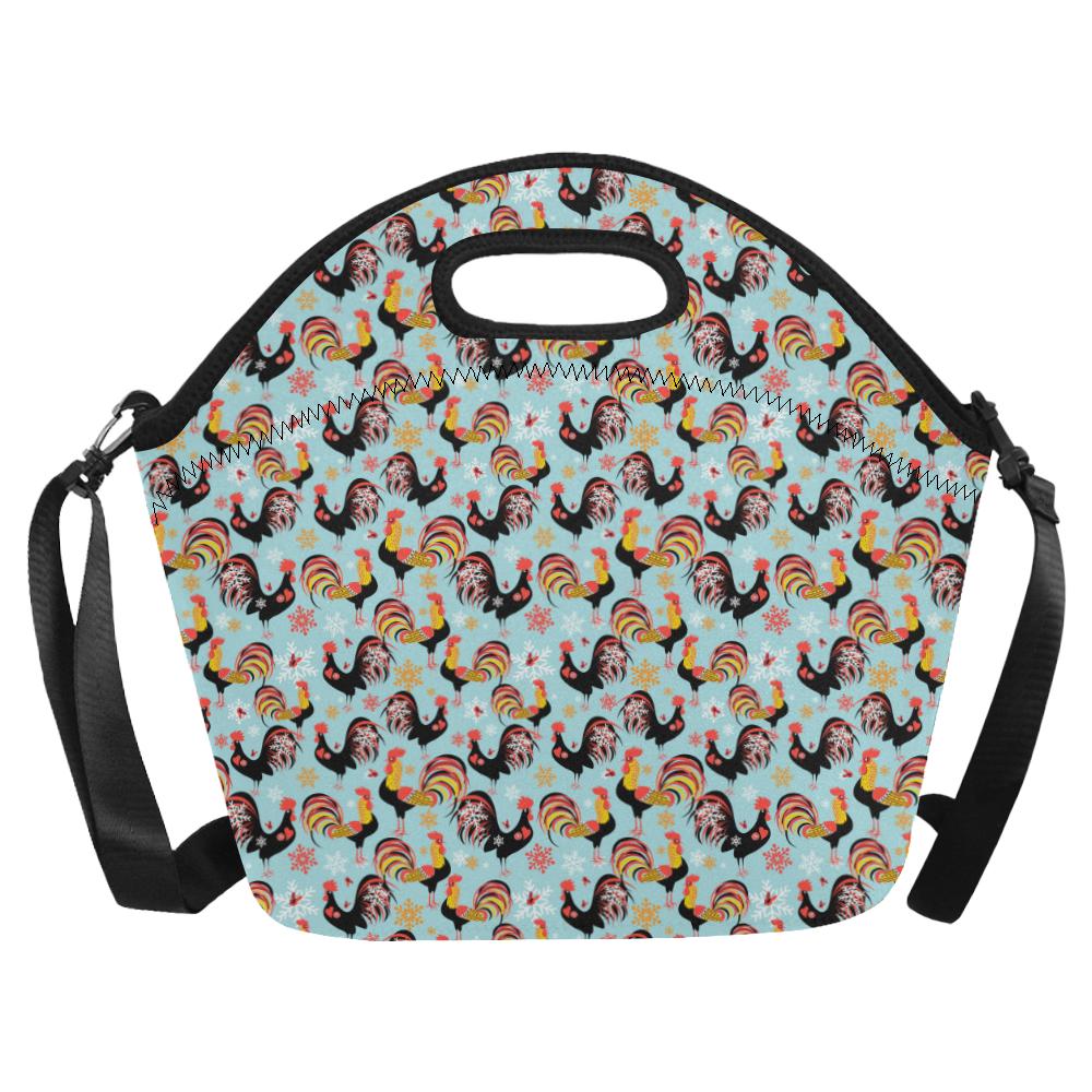 Rooster Themed Design Neoprene Lunch Bag (Model 1669)(Large)-JTAMIGO.COM