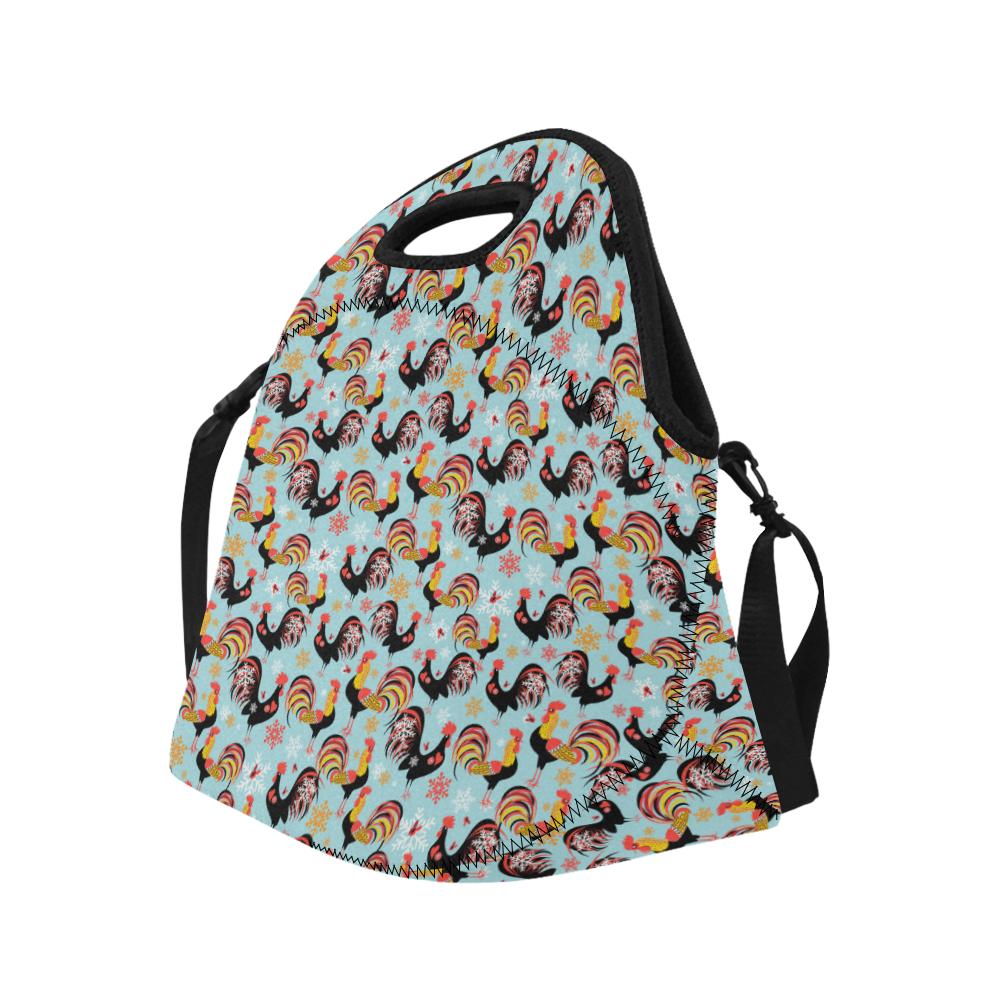 Rooster Themed Design Neoprene Lunch Bag (Model 1669)(Large)-JTAMIGO.COM