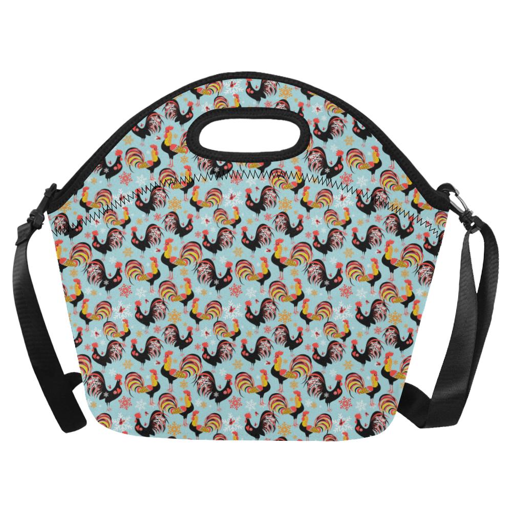 Rooster Themed Design Neoprene Lunch Bag (Model 1669)(Large)-JTAMIGO.COM