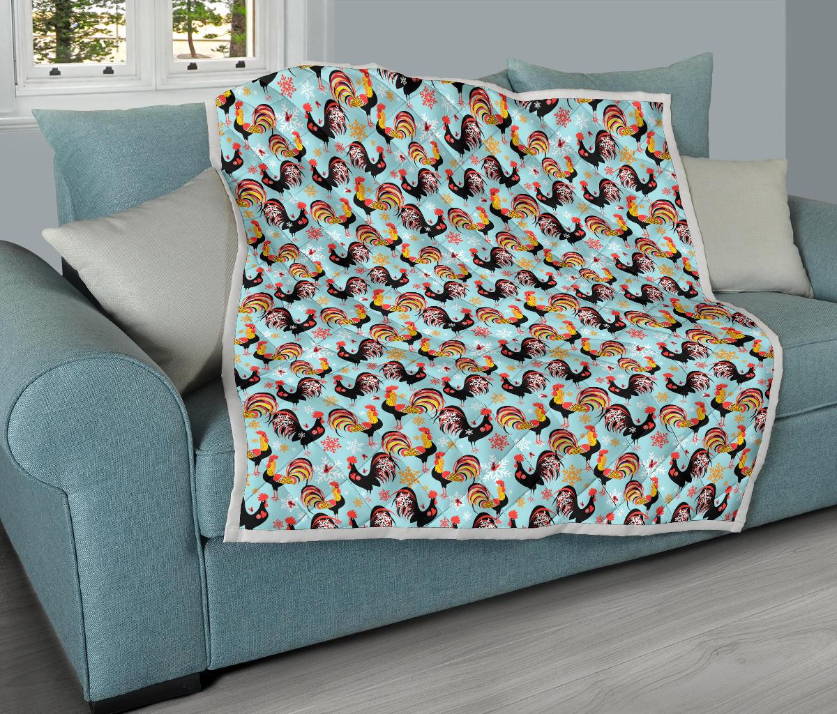 Rooster Themed Design Premium Quilt-JTAMIGO.COM