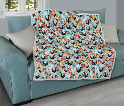 Rooster Themed Design Premium Quilt-JTAMIGO.COM