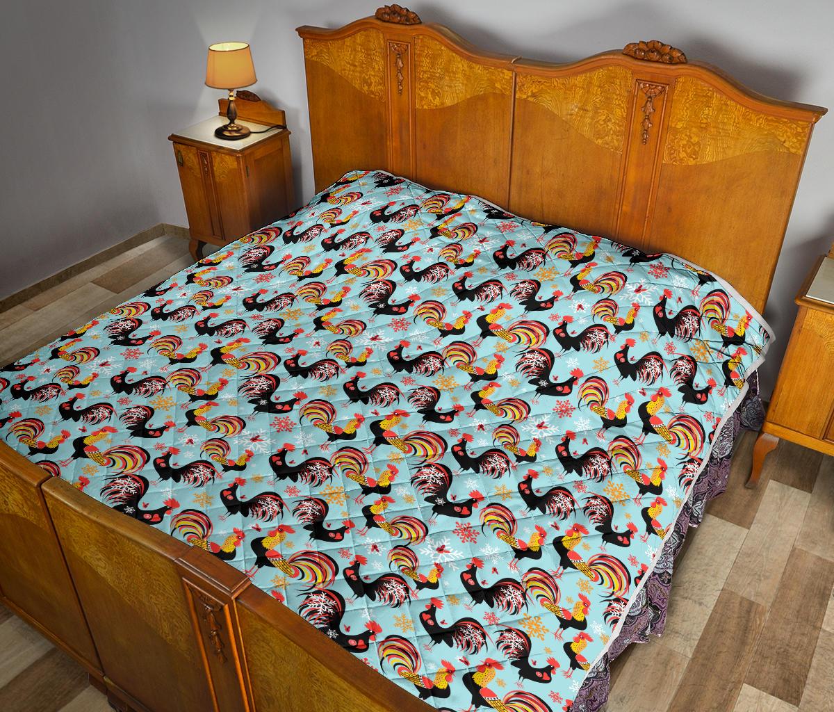 Rooster Themed Design Premium Quilt-JTAMIGO.COM