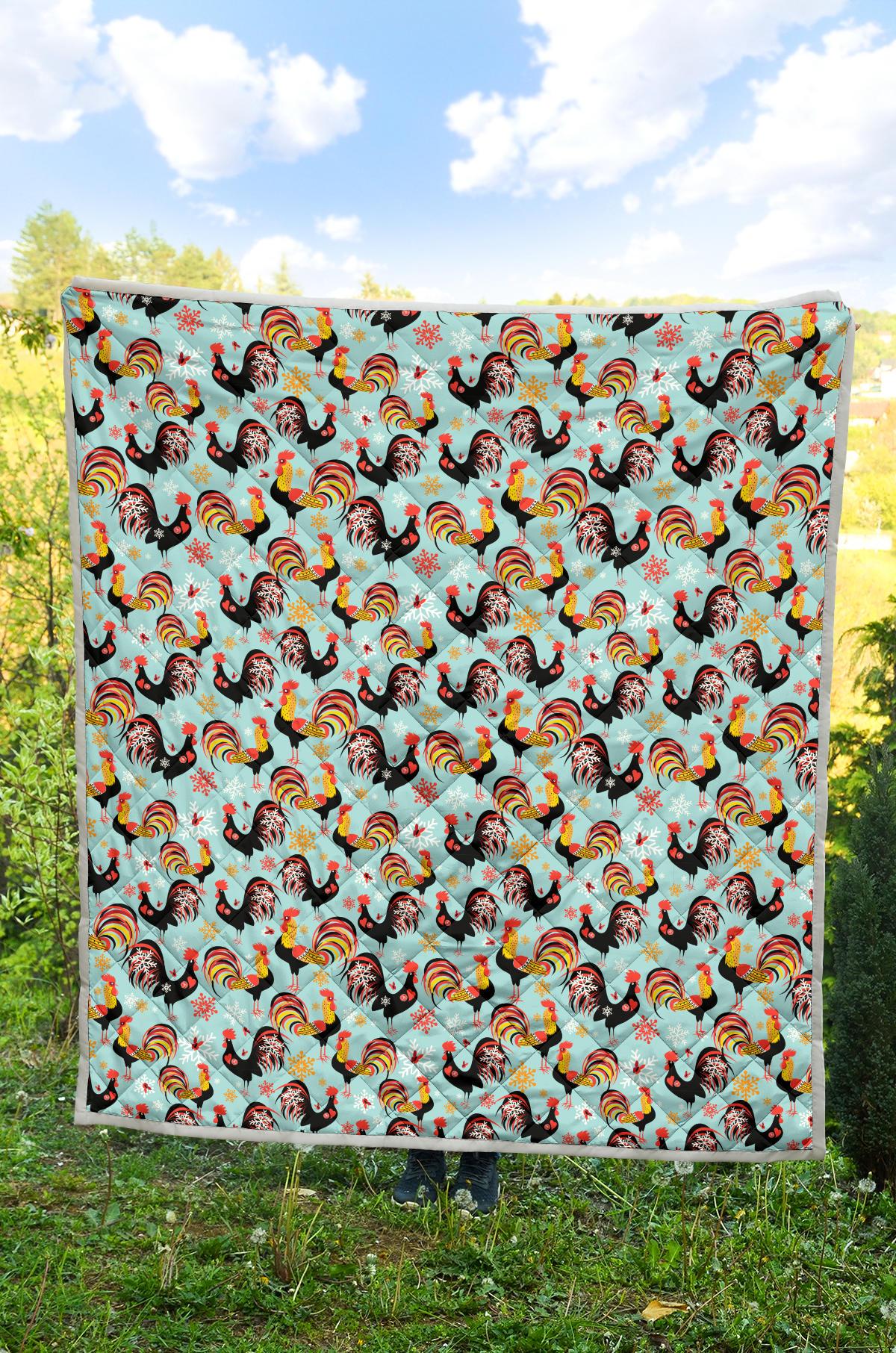 Rooster Themed Design Premium Quilt-JTAMIGO.COM