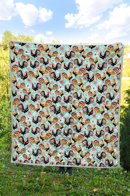 Rooster Themed Design Premium Quilt-JTAMIGO.COM