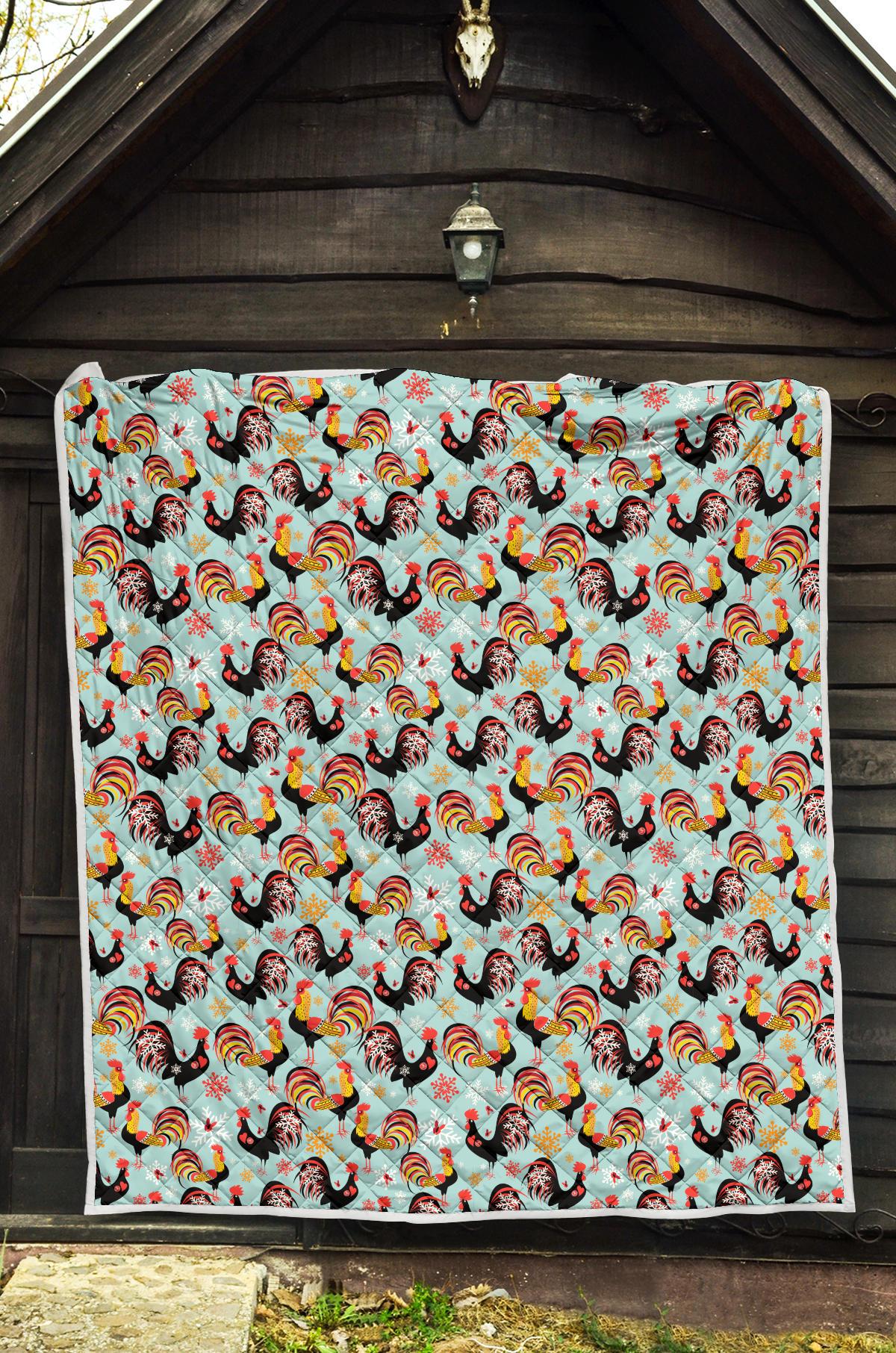 Rooster Themed Design Premium Quilt-JTAMIGO.COM